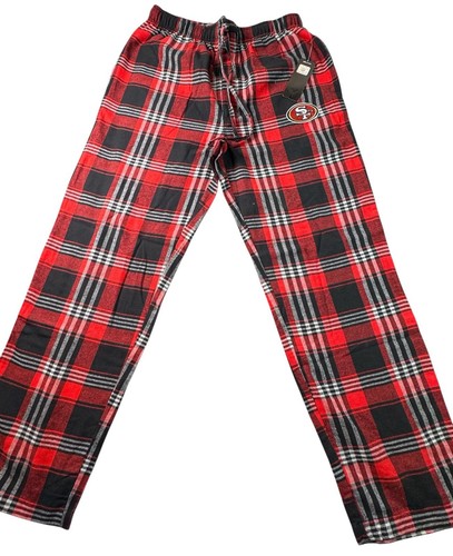 San Francisco 49ers NFL Sleepwear Medium Red Plaid Pajama Pants Logo NWT - Picture 2 of 7