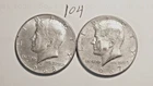 KENNEDY HALF DOLLARS, 40% SILVER, 1967-P, 1968-D,  ---104