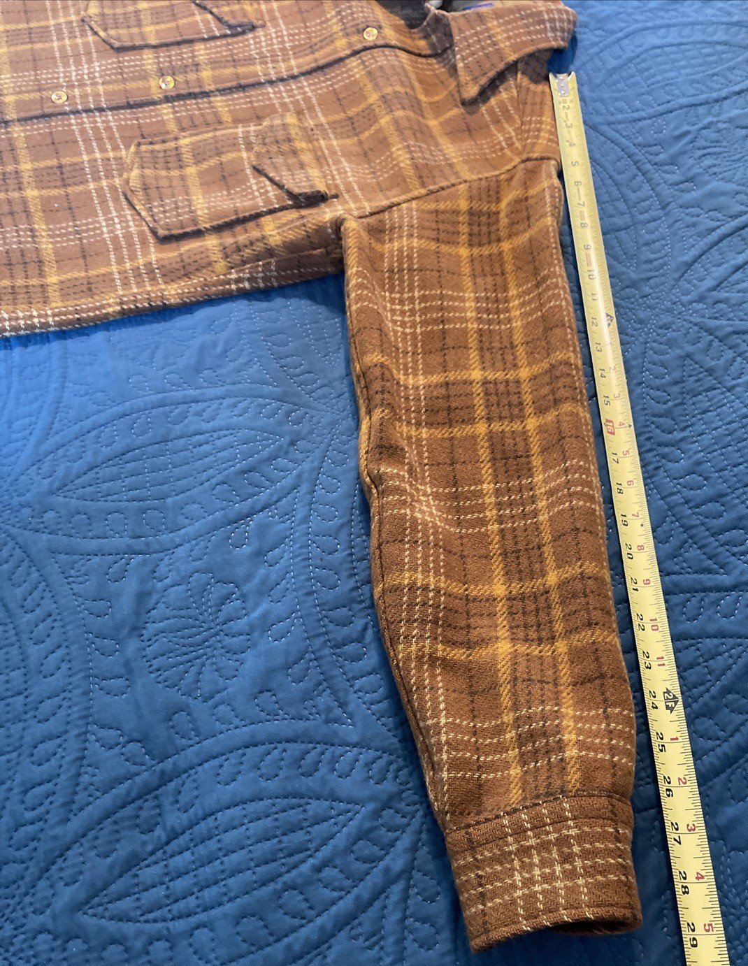 Pendleton Wool Shirt Long Sleeve Medium Gold Brow… - image 18