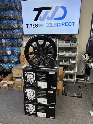 4 Wheels 17x8.5 Icon Alloys Vector 5 Satin Black Wheel 5x150 (25mm)