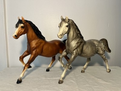 Vintage Breyer Horses, Lot of 2, Running Mare ''Sugar'', Bay & Glossy Dapple Grey