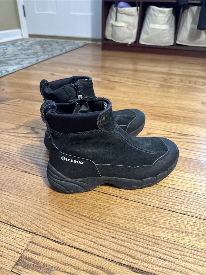 Icebug Metro L BUGrip Mujer Talla 8 Tachonado Caminar Nieve Hielo Negro Botas Gamuza Foto 2 de 4