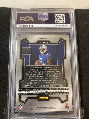 2023 Panini Prizm - Rookie Variation Anthony Richardson #304 Silver Prizm (RC) - Picture 2 of 8