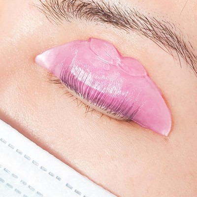 PERMANIA Wimpernlifting Pads, koreanische Schilde flach, Verwendung rosa Pfirsich Form 