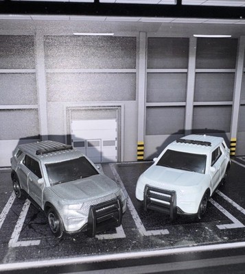 Lot Of 2 Matchbox Custom Unmarked 2023 Ford Interceptor Silver & White NLFFP