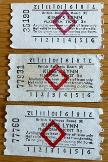 3 BRB [E] RED DIAMOND PAPER MACHINE PLATFORM TICKETS KINGS LYNN