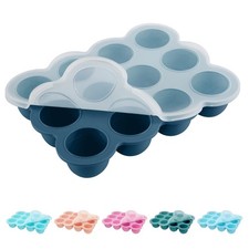Baby Food Storage 12 x 1.5OZ Silicone Freezer Tray with Lid, Food Grade Silic...