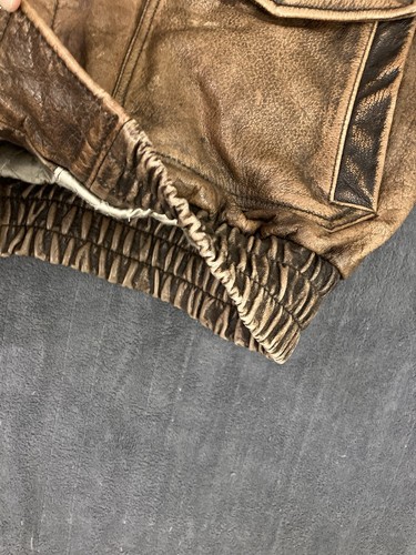 VTG Adventure Bound Wilsons Jacket Mens XL Brown Leather Thinsulate Bomber HEAVY - Picture 6 of 22