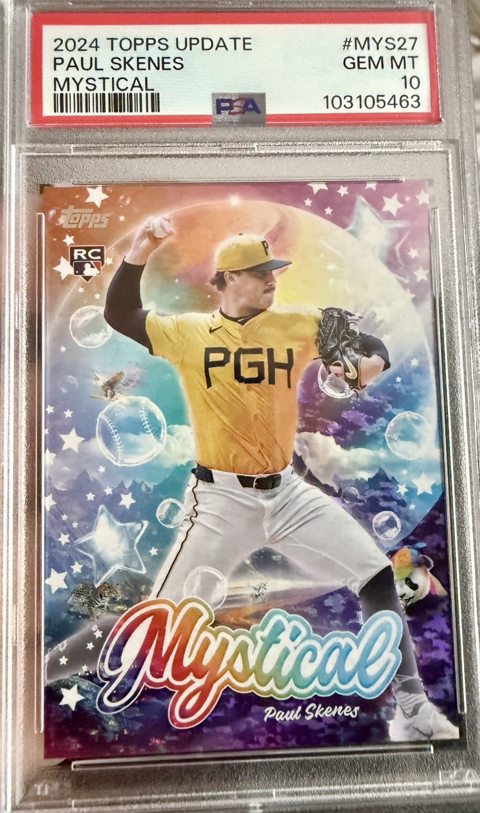 2024 Topps Update Mystical #MYS27 Paul Skenes Pirates RC Rookie PSA 10 view 1