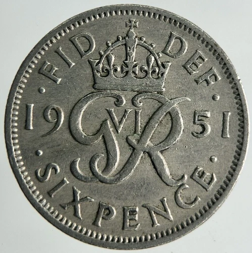 1951 George VI Sixpence — photo from the most recent tracked eBay sale