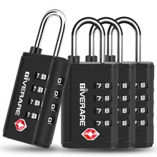 4 Pack TSA Approved Travel Luggage Locks 4Digit, Open Alert Suitcase Combinat...