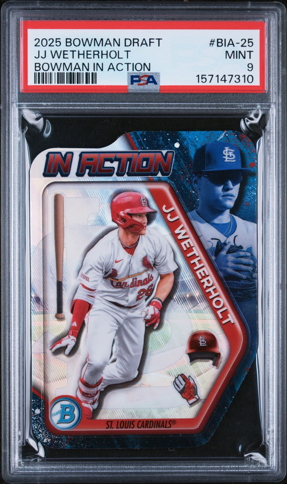 2025 BOWMAN DRAFT BOWMAN IN ACTION #BIA-25 JJ WETHERHOLT PSA 9