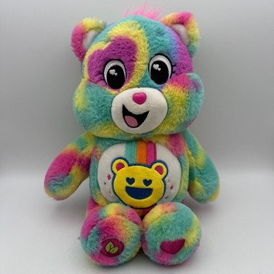 Care Bears Good Vibes Bear Rainbow Tie Dye Plush Unlock the Magic 2023 Basic Fun