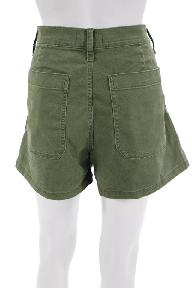 Madewell, Pantalones Cortos Chinos Unisex Verde Ejército Botón Algodón-Elastano Talla 30 Foto 3 de 4