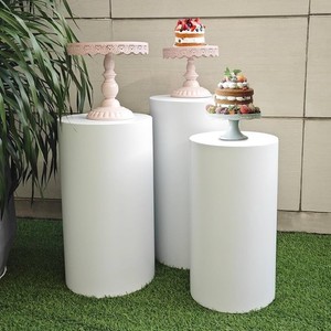 Set of 3 Elegant Bulk Weddings Decoration Table Cylinder Centerpiece Cake Stand