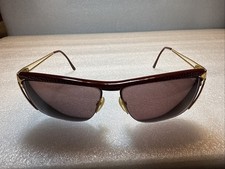 Gucci GG2306s Alligator Red Gold 1/2-Rim Big Vintage Sunglasses Italy