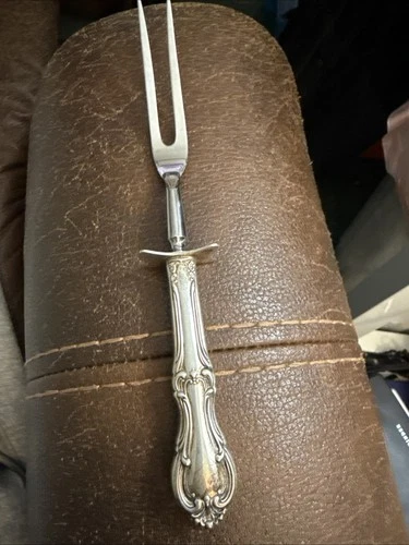 Vintage International Joan of Arc Sterling Silver Carving Fork 9”