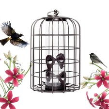 Outdoor Hanging Bird Feeder Cage PC Tube Squirrel Proof Wild Bird Feeder with...