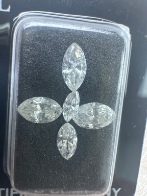 GCI Natürliche lose Diamanten 5x 1,37 ct E-G VS2-SI1 Marquise GCI