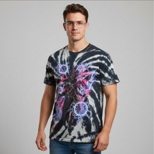 Camiseta Jak Wizard Tie Dye Gráfica Mediana Negra Blanca Fantasía Hechizo Camiseta Spencers