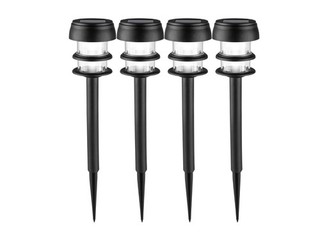 LIVARNO home Solarleuchten Außenleuchten 4er Set IP44 Wegleuchte grau 37cm