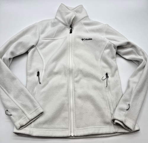 Columbia Women's Fleece Jacket Small White Full Zip - Afbeelding 1 van 8