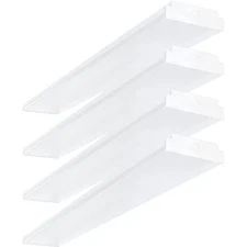 4FT LED Wraparound 40W Shop Lights for Garage, 4400lm, 6000K, 4 Foot Crystal ...