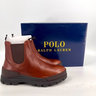 Polo Ralph Lauren Oslo Chelsea Boot Size 11.5D Tan Leather Pull-On Ankle Boots