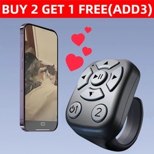 Black  Bluetooth Page Turner Ring TikTok Remote Control for Smartphone Scrolling