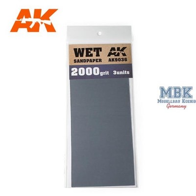 AK Interactive S.L. AK-9036 Wet Sandpaper 2000 Grit/ Nassschleifpapier 2000er