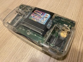 Working!!! Sega GAME GEAR w/ IPS Screen Clear Shell Dual ASIC VA0