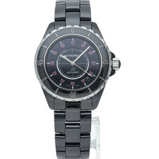 Used Chanel J12 12P Ruby Automatic H1635 Black