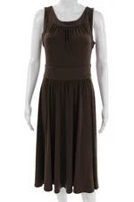 BCBG Paris Women Fit & Flare Tank Dress Brown Size 8