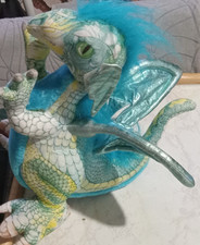 Applause Dragon Green Blue 13 Plush Toy Vintage Stuffed Animal