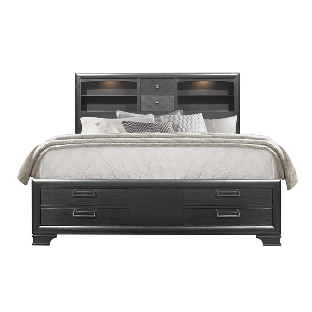 Global Furniture USA Jordyn Contemporary Wood Gray King Stor
