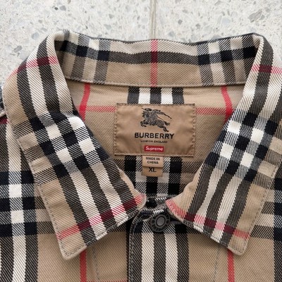 Size XL - Supreme X Burberry Plaid Denim Trucker Jacket | eBay