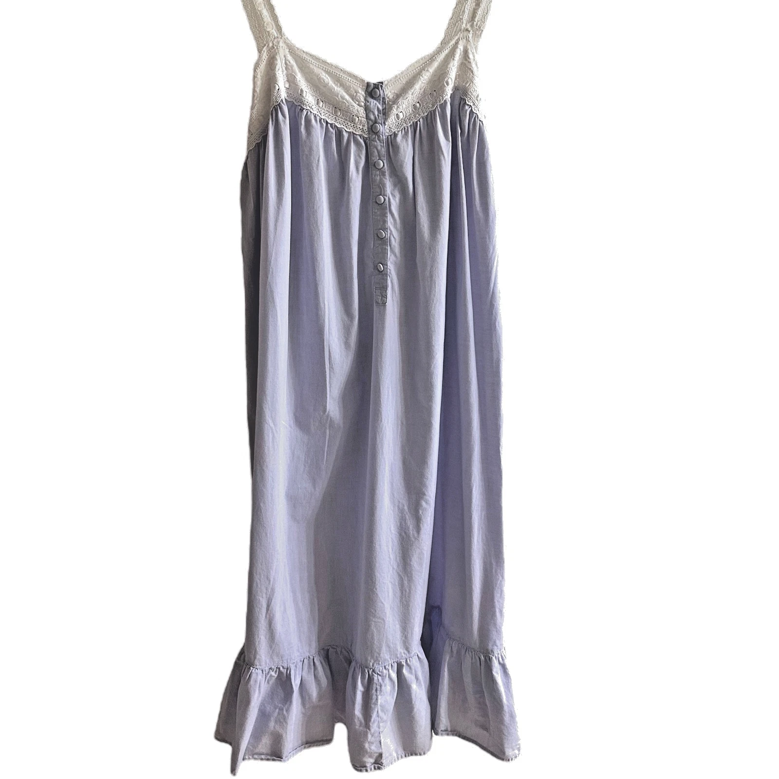 UNDERCOVER Camicia da notte Victoria's Secret etichetta oro pizzo occhielli lavanda made in Hong Kong M