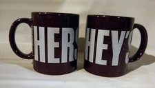 Set of 2 Hershey's Chocolate Lovers Ceramic Brown 12" Galerie Coffee Mugs