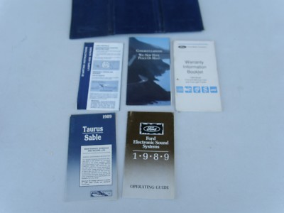 1989 Taurus Sable Owners Manuals & Users Guide, Maintenance,Radio Etc. FREE 48
