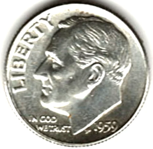 1959 ROOSEVELT DIME in BRILLIANT UNCIRCULATED CONDITION stk R 16