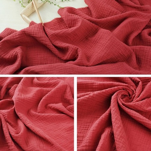 Double Gauze Crinkled Washing Cotton Fabric Dressmaking Baby Clothes Muslin 58"W - Picture 30 of 38