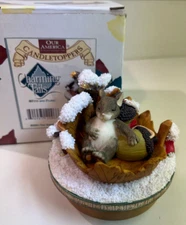 Our America Candle Toppers Charming Tails Fitz and Floyd Mouse Silent Night