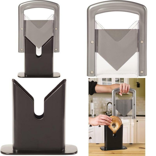 Hoan The Original Bagel Guillotine Universal Slicer, Silver, 9.25Inch