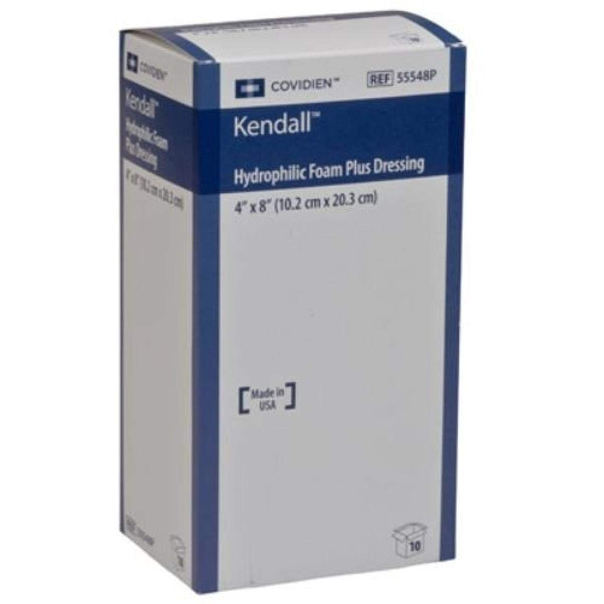 Hydrophilic Foam Dressings Covidien Kendall Plus Foam Wound Dressing - 4 X 8 Inch Hydrophilic Foam (Pack Of 10) 4x8 Inch Medical Foam Bandages