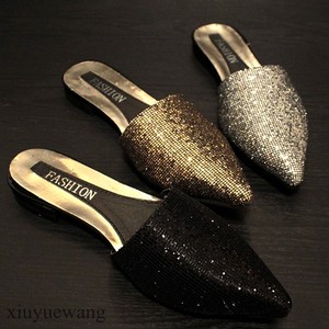 Womens-Sequin-Pointy-toe-Flats-Casual-Slippers-Shoes-Slip-on-Mules-Sandals-Pumps