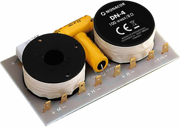 Monacor Frequenzweiche DN-4 3 Wege Weiche 8 Ohm 100 W 650/6000 Hz 270009-image