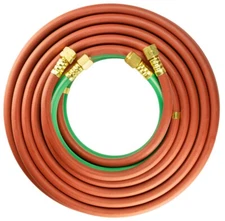 Oxy-Acetylene Twin Welding Hose R Grade 3/16 ID 12.5FT B B 9/16-18 Size Fittings