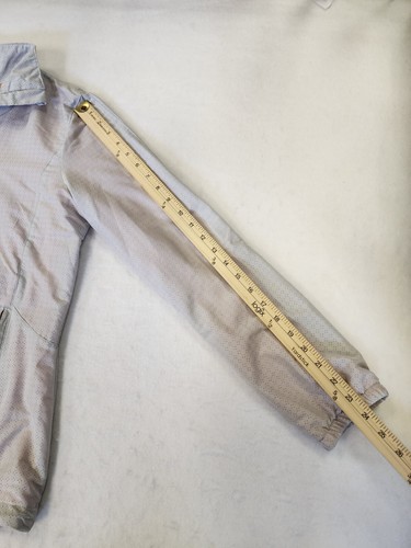 Lands End Women S Tall Gray Orange Zip Track Jacket Collar Breathable Pockets - Picture 4 of 11