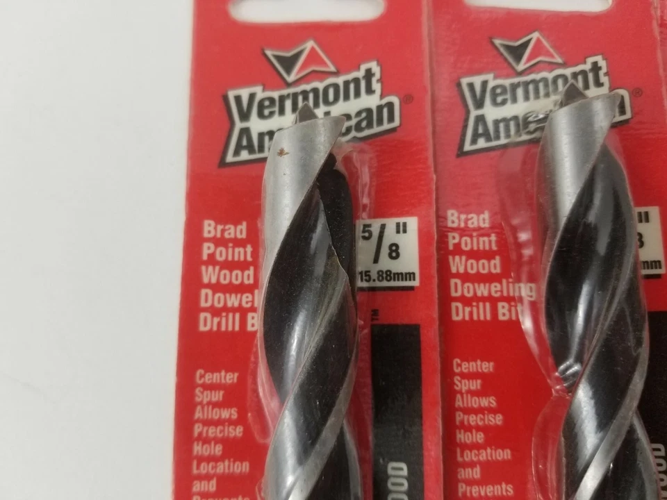 Lote de 5 brocas para madera Vermont American Brad Point 5/8" #14609 Foto 2 de 4
