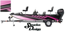 Boat Wrap Hot Pink Modern Abstract USA Fishing Bass Fish Decal Kit Vinyl Graphic
